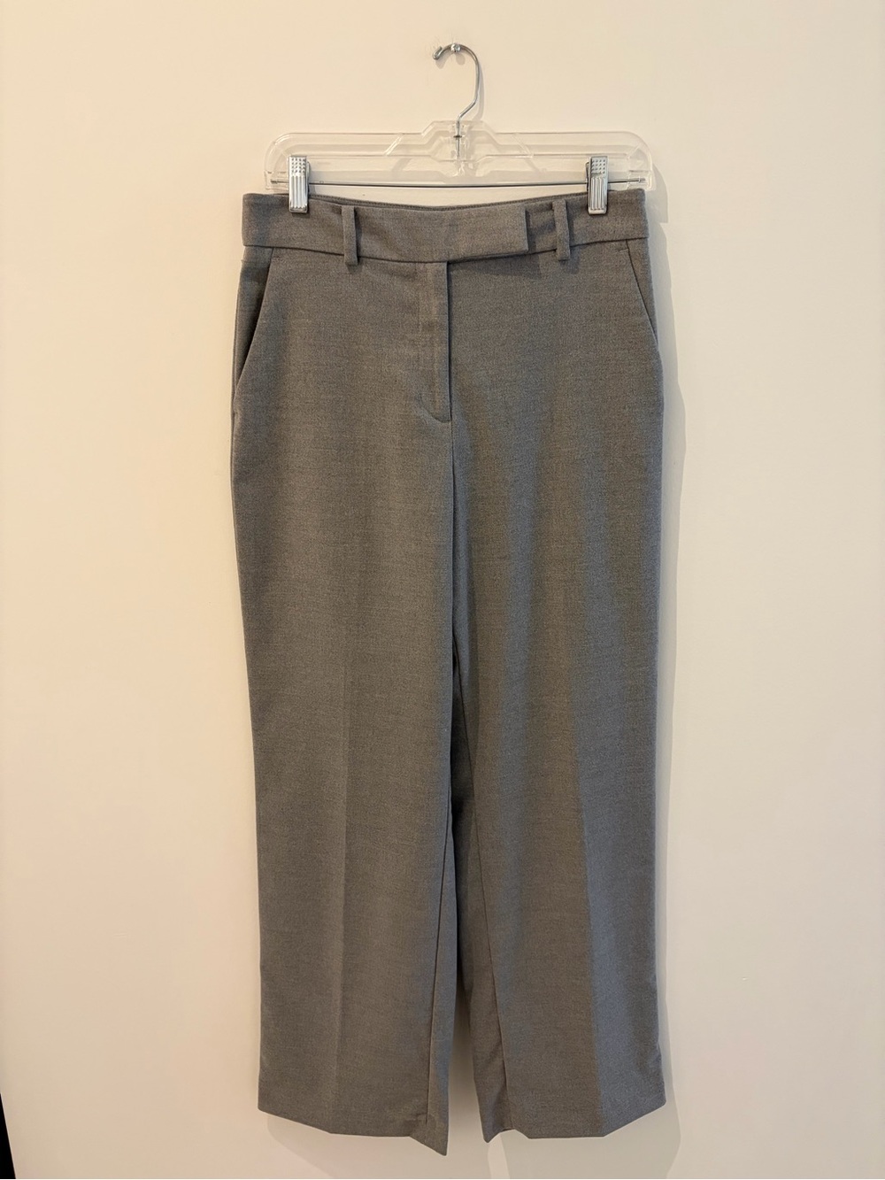 Ann Taylor Factory Gray Straight-Leg Trousers Pants